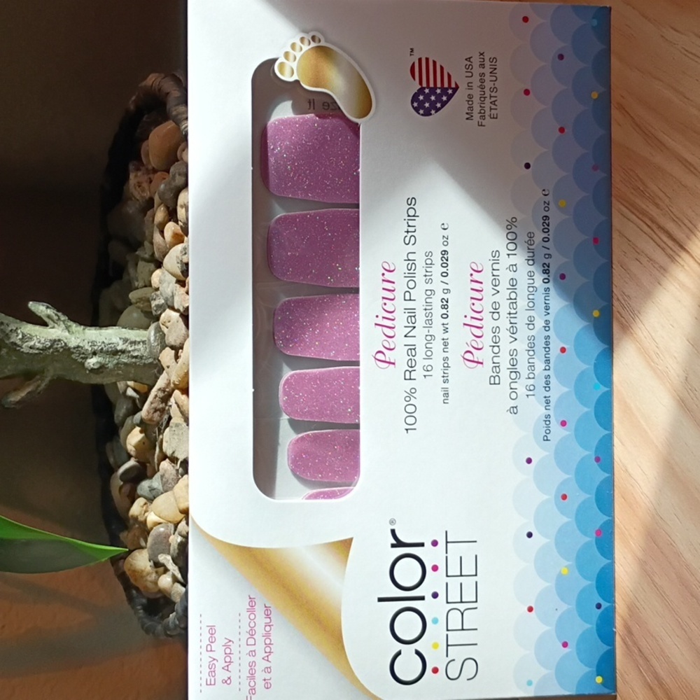 Color Street Lavender Glitter Pedicure Nail Strips *Retired* See It To Belize It